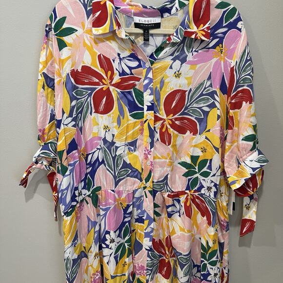 Eloquii Elegance Paradiso Floral Maxi Romper Women’s Size 20 Tropical‎ Print NWT - Picture 2 of 9